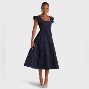 Hill House Ellie nap dress in Navy Brocade XS